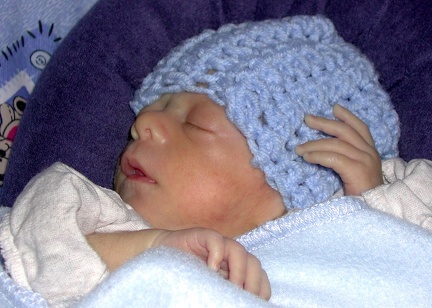 2002-12 Sleeping with Blue Hat 2002-12-06