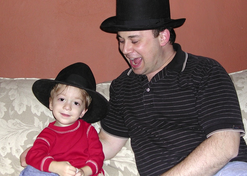 2005-01-07 Sam Dad Hats.jpg